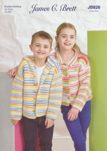 James C Brett JB826 Childs Hooded and Collared Cardigans -  Double Knitting