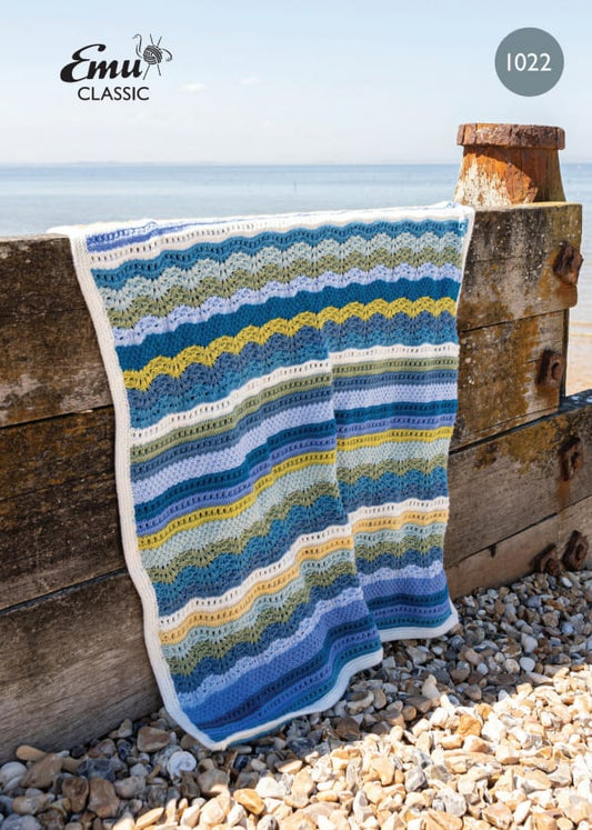 Emu Knitting Pattern Whitstable Bay Blanket DK (1022)