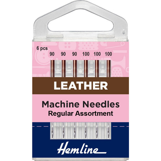 Hemline Leather Assortment 3x 90/14 & 3x 100/16 Machine Needles 6pcs~