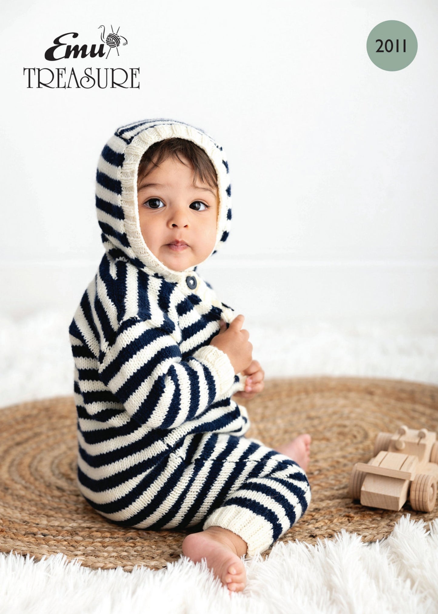 Emu Knitting Pattern Striped Baby/Toddler Onesie DK (2011)