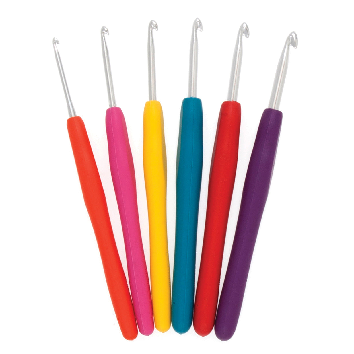 Milward 6 Rainbow Soft Grip Crochet Hooks 14cm