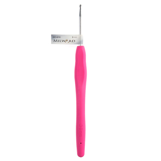 Milward Soft Grip Crochet Hook 3mm Pink*