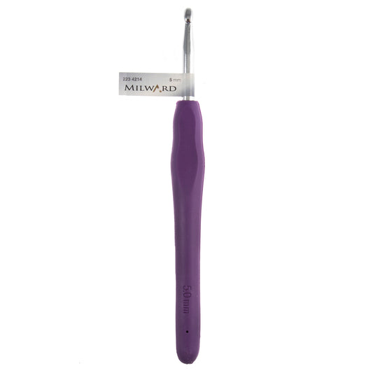 Milward Soft Grip Crochet Hook 5mm purple