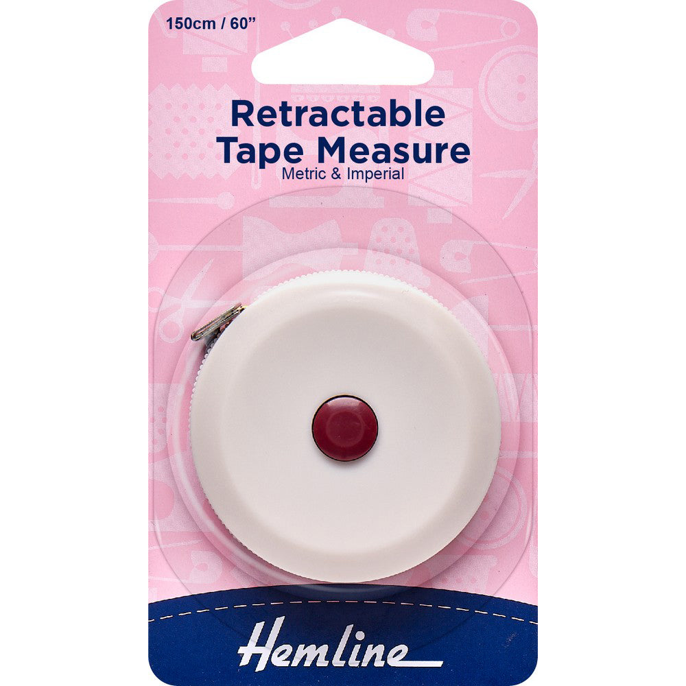 Hemline Retractable Tape Measure 150cm/60"~