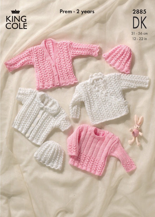 King Cole 2885 Sweater, Jacket , Cardigan and Leggings includes Prem sizes