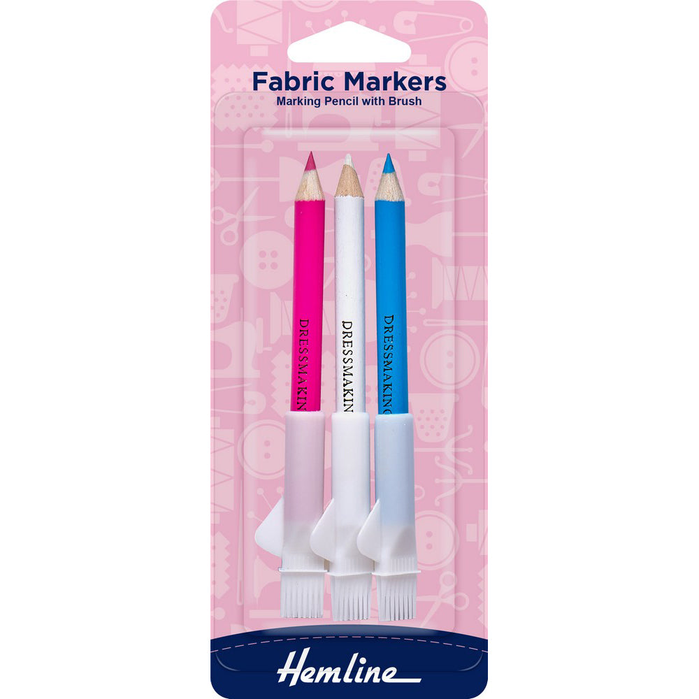 Hemline Fabric Markers Pencil with Brush~