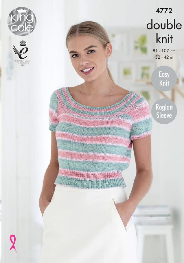 King Cole 4772 Ladies Summer Tops Double Knit