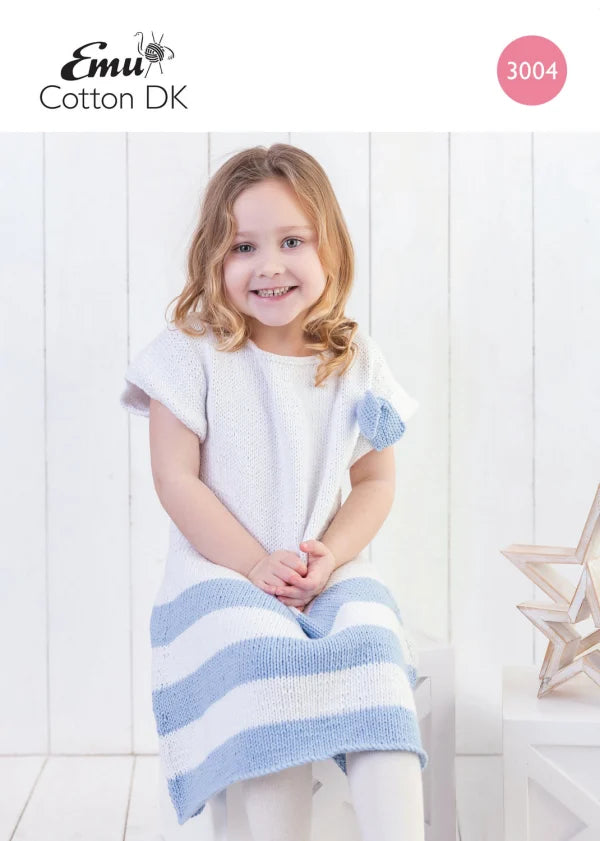 Emu Knitting Pattern Girl's Sailor Dress DK (3004)