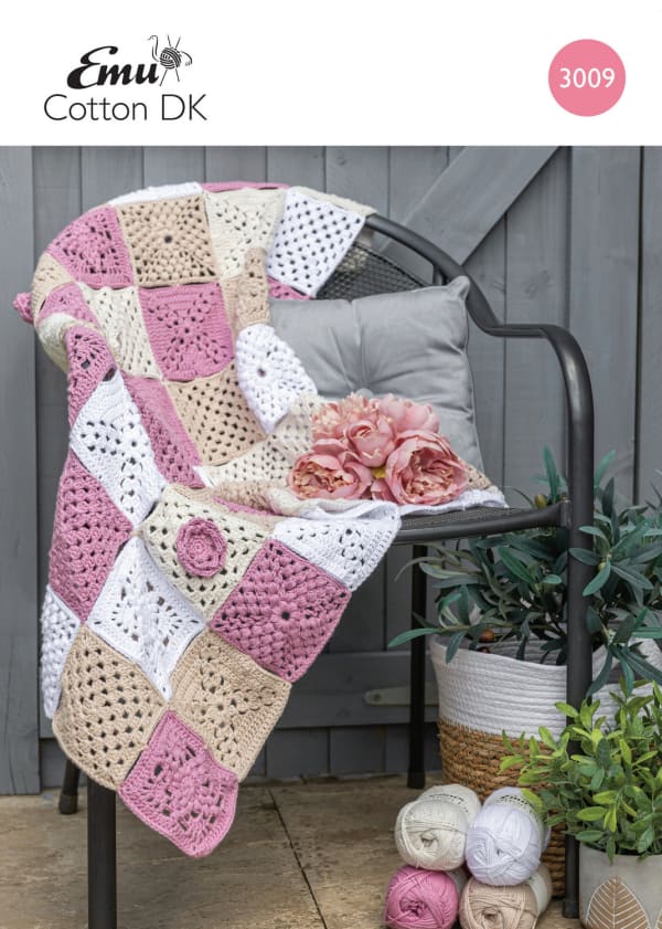 Emu Crochet Pattern Rose Garden Crochet Blanket DK (3009)