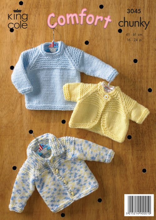 King Cole Sweater, Bolero, Jacket and Hat Chunky 3045