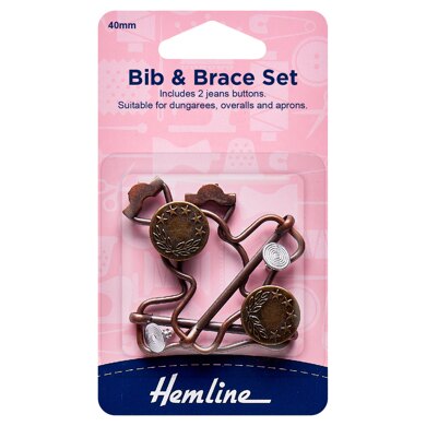 Hemline Bib & Brace Set 40mm Bronze 1 Pair~