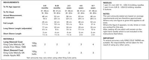 King Cole Coats 4120 Double Knitting