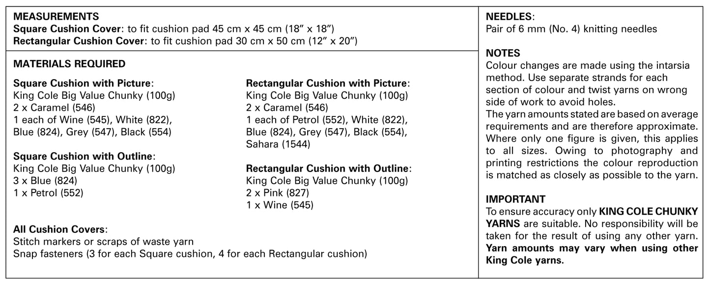 King Cole 4324 Camper Van Cushions