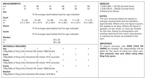 King Cole 4419 Crochet Hat, Scarf, Shoes, Socks & Blanket