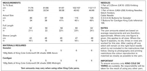 King Cole 5368 Sweater and Cardigan - Double Knitting