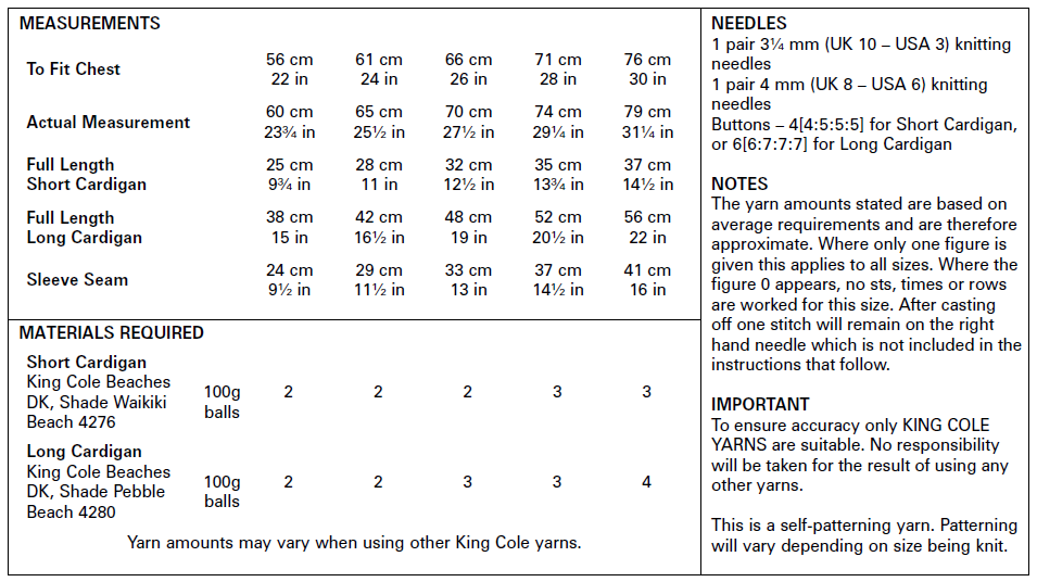 King Cole 5422 Cardigans