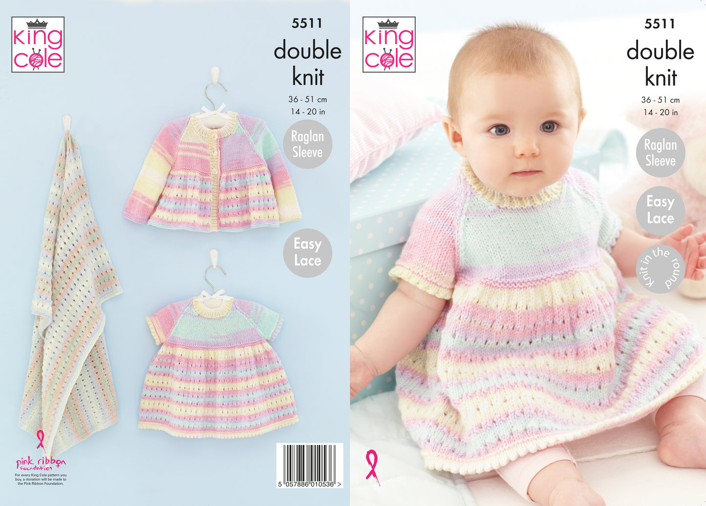 King Cole 5511 Dress, Matinee Coat and Blanket