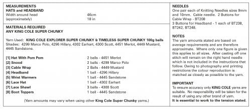 King Cole 5600 Ladies Accessories - Super chunky