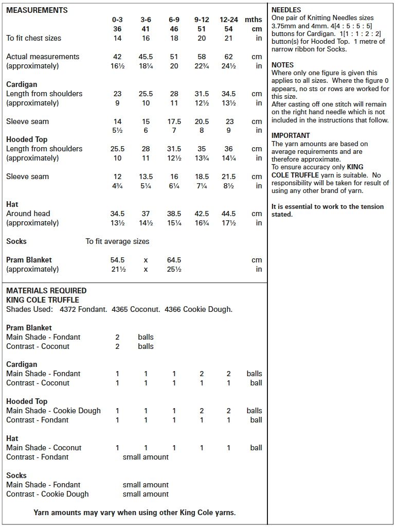 King Cole 5619 Pram Blanket, Cardigan, Hooded Top, Hat and socks
