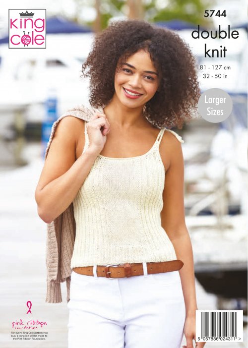 King Cole 5744 Ladies Cardigan and Strappy Top Double Knit