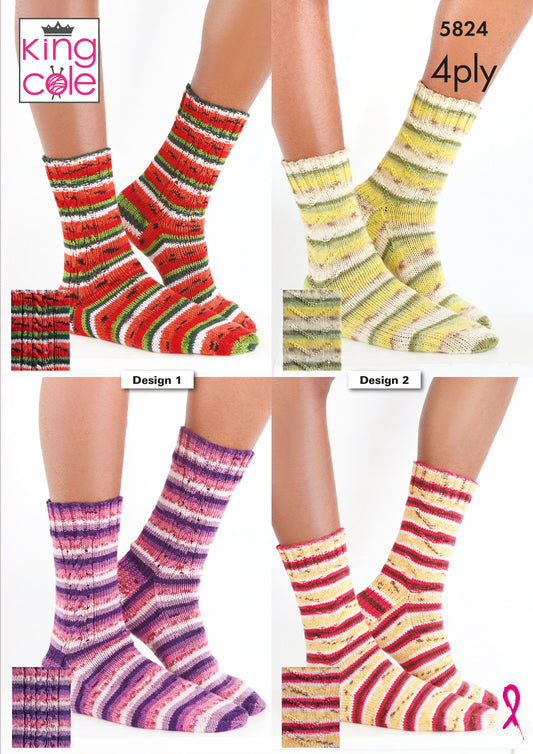 King Cole 5824 Sock Pattern