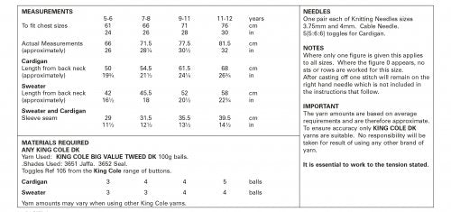 King Cole 5850 Cardigan & Sweater Knitted  DK