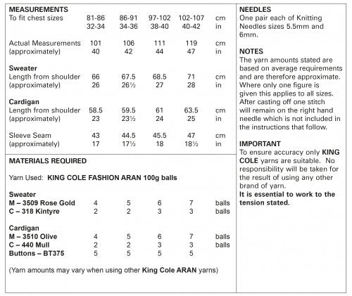 King Cole Knitting Pattern 5862