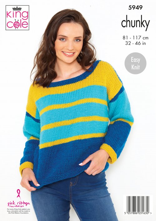 King Cole 5949 Adults Easy Knit Jumpers Chunky