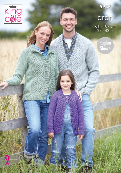 King Cole 5957 For All The Family Cardigan Aran