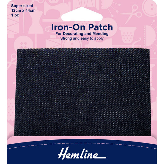 Hemline Iron-on Repair Fabric - Dark Denim