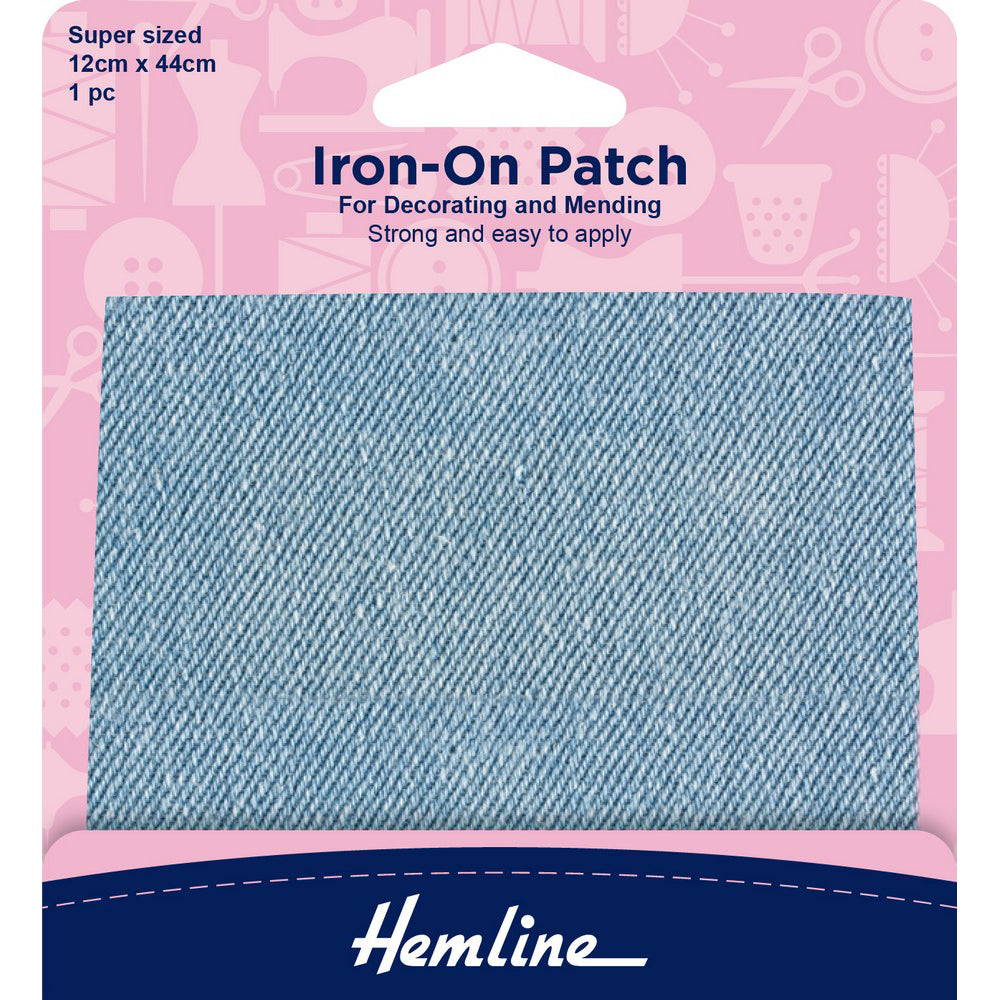 Hemline Iron-on Repair Fabric - Light Denim