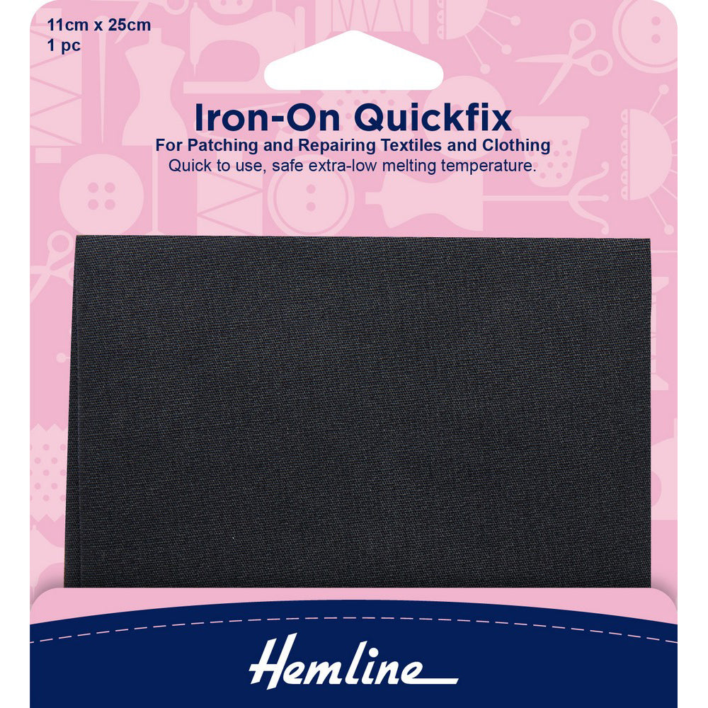 Hemline Quick Fix Iron-On Patch - Grey