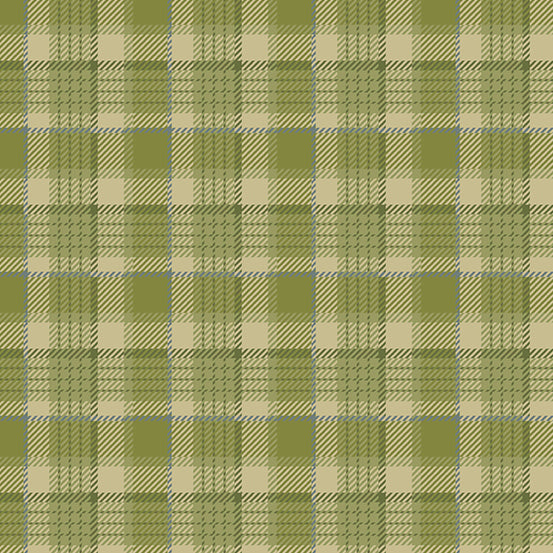 100% Cotton  Oxford Check Spruce-  Green Thumb Collection By Makower