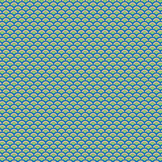 100% Cotton Jaipur Scallop Teal By Makower