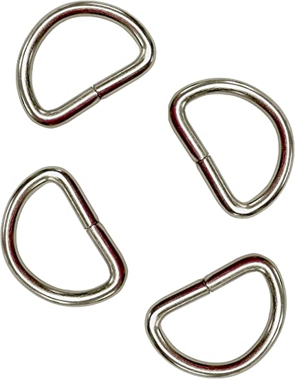 Metal D-ring SILVER 12mm pack of 4