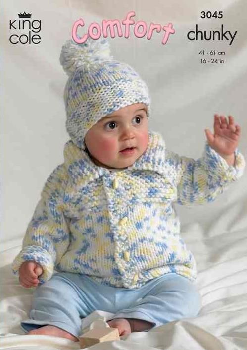 King Cole Sweater, Bolero, Jacket and Hat Chunky 3045