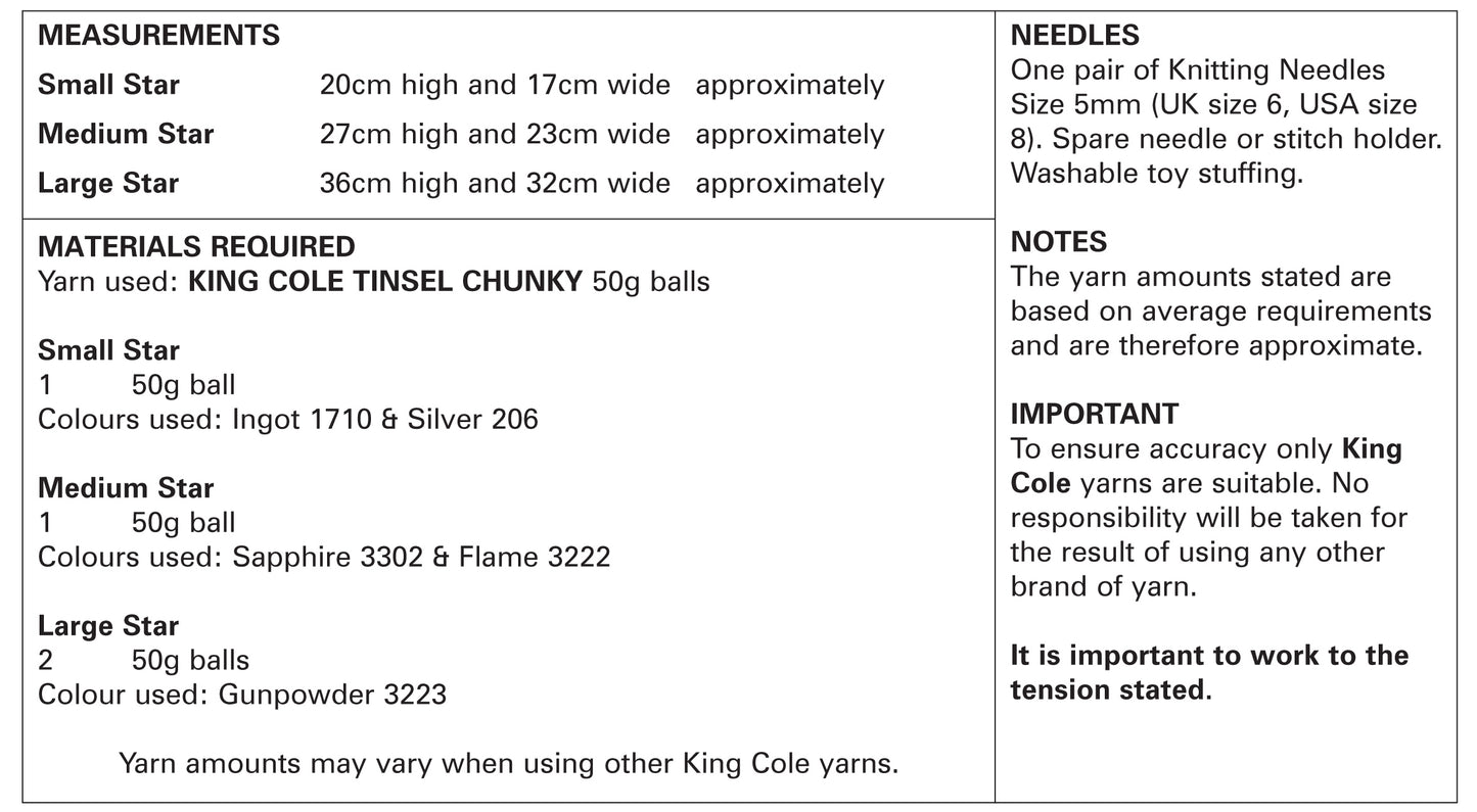 King Cole 9106 Hanging Star Pattern