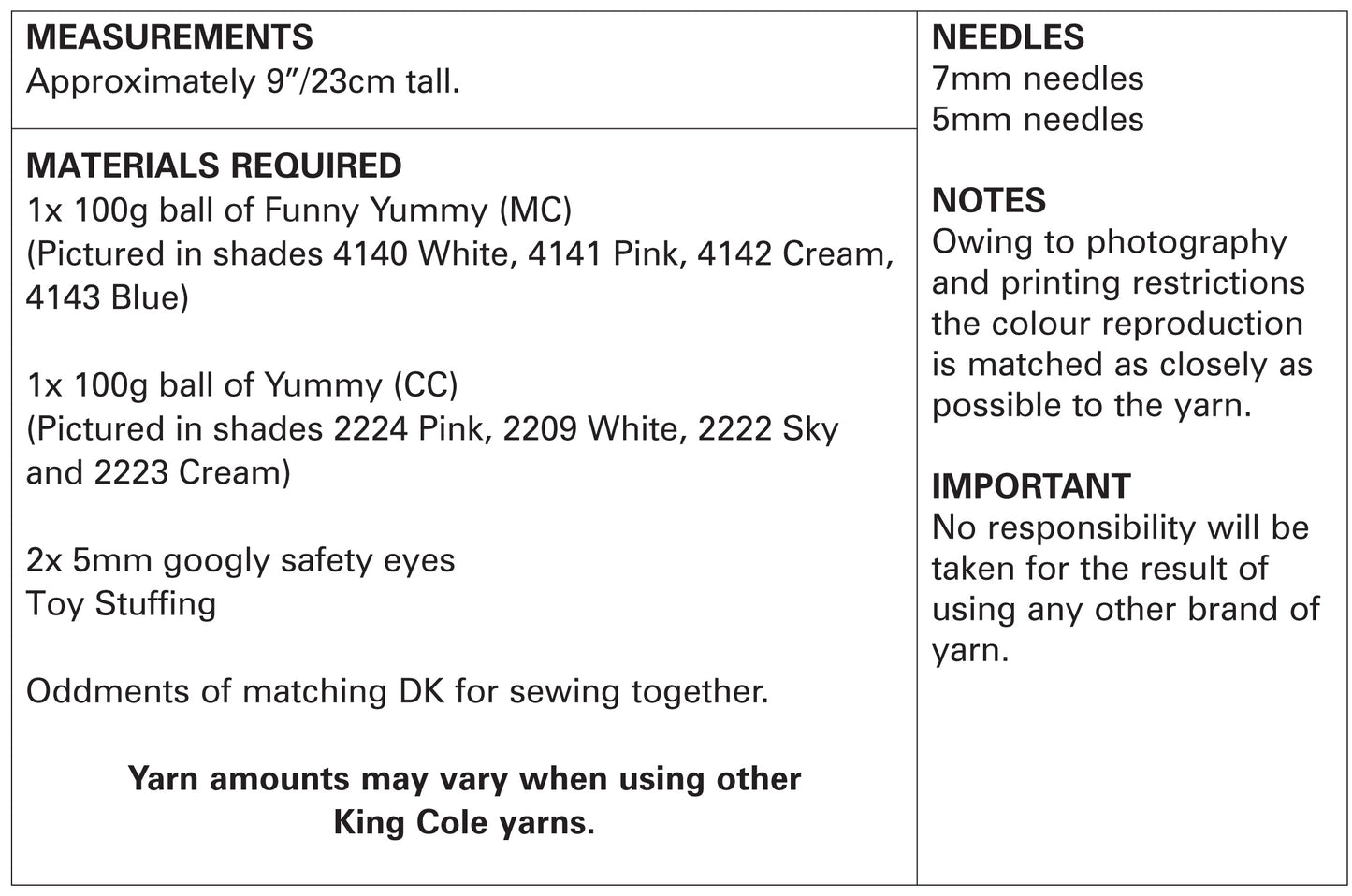 King Cole 9108 Sheep Pattern