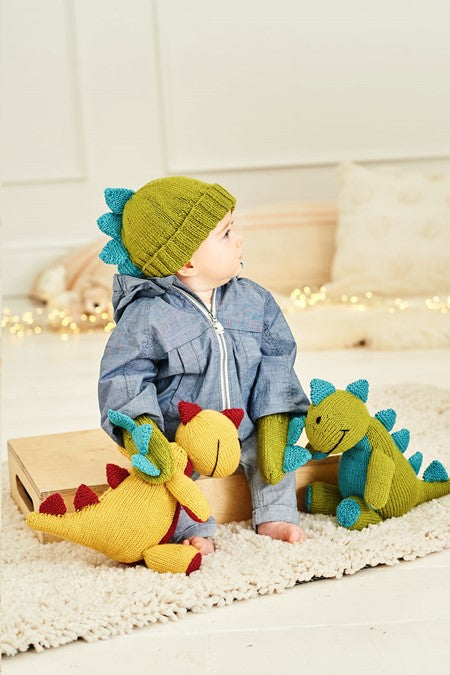 Stylecraft 9853 Dinosaur Toy, Hat and Mittens