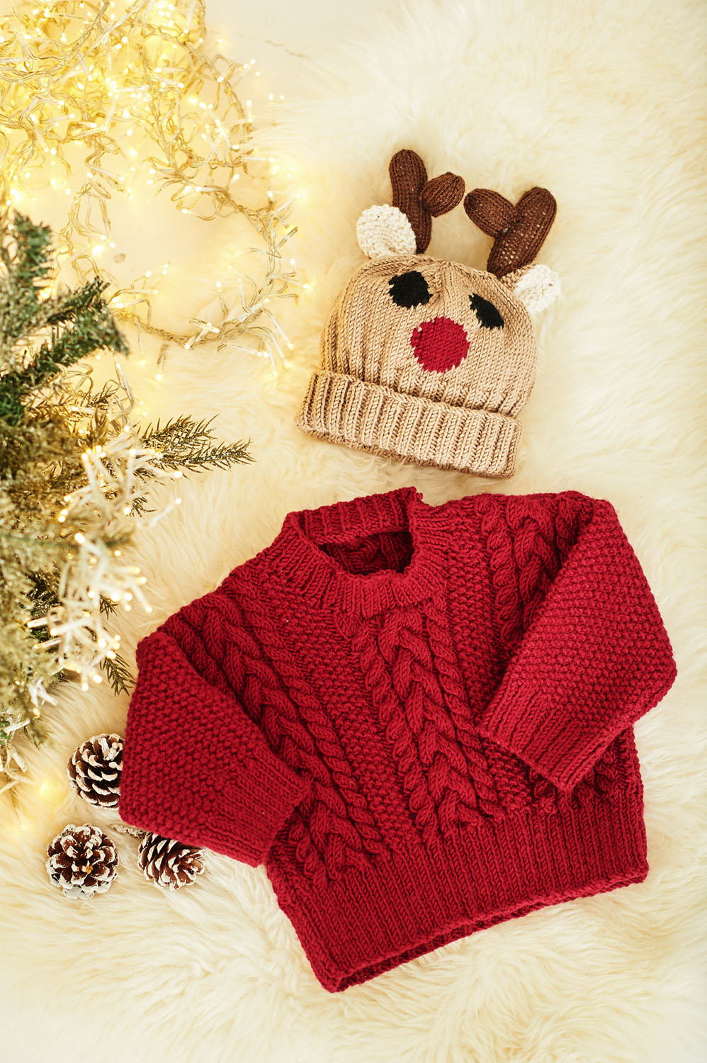 Stylecraft 9869 Sweater, Hat and Reindeer Toy Double Knit