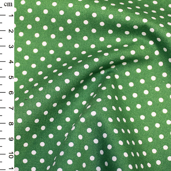 100% Cotton Poplin - Spots - Emerald