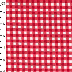 100% Cotton Poplin - Gingham - Red