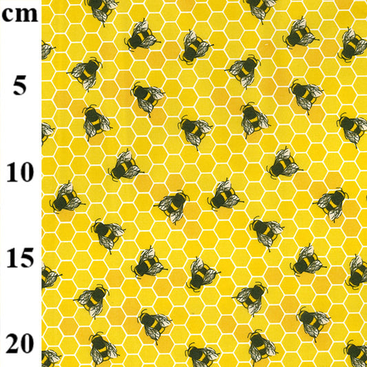 100% Cotton Poplin - Honey Bee