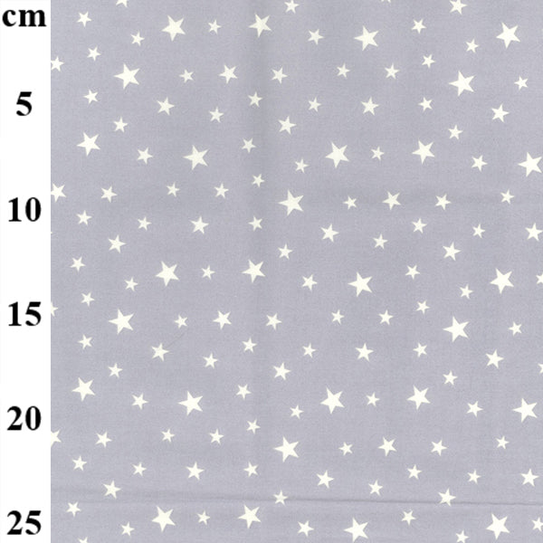 100% Cotton Poplin - Stars - Silver