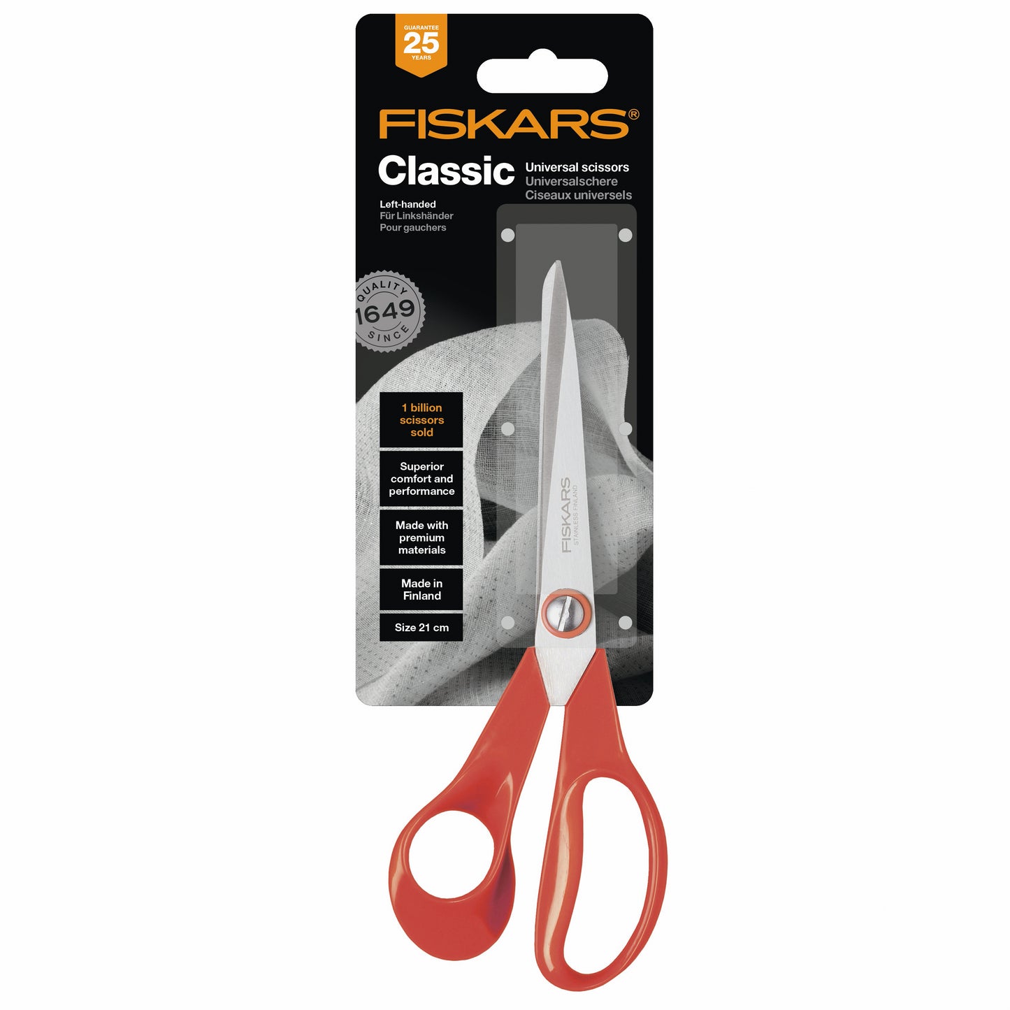 Fiskars Classic Universal Left Handed Scissors 21cm