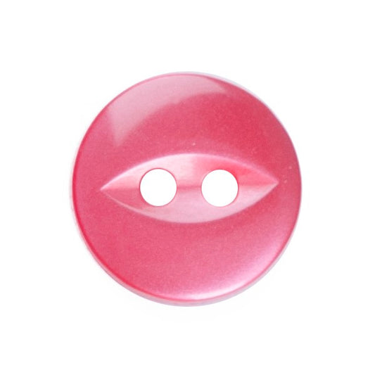 Fish Eye Button - Pink/Red 16mm