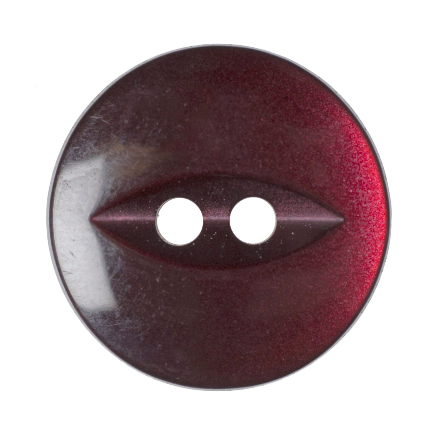 Fish Eye Button - Burgundy 16mm