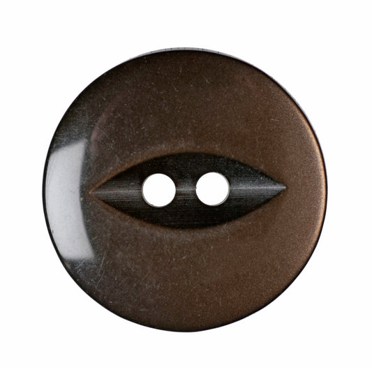 Fish Eye Button - Brown 16mm