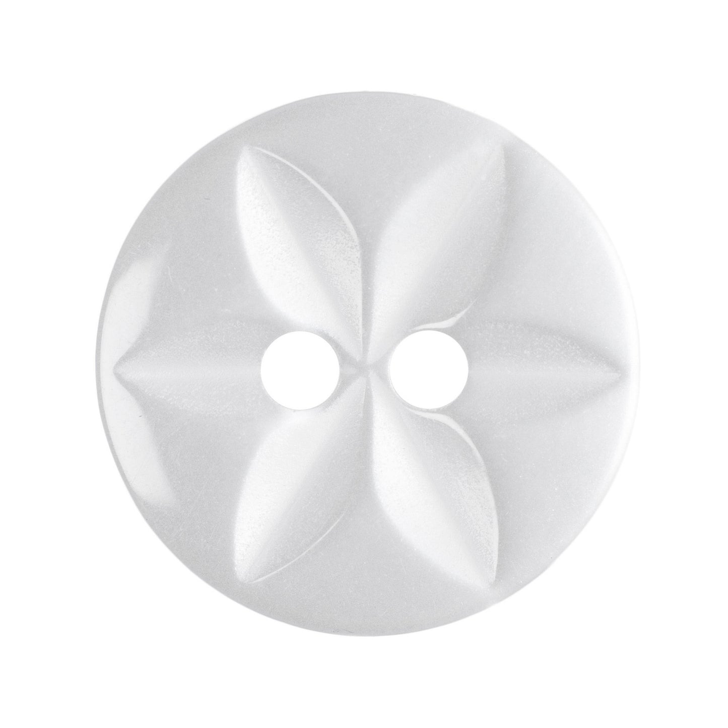 Star Poly Buttons - White 14mm