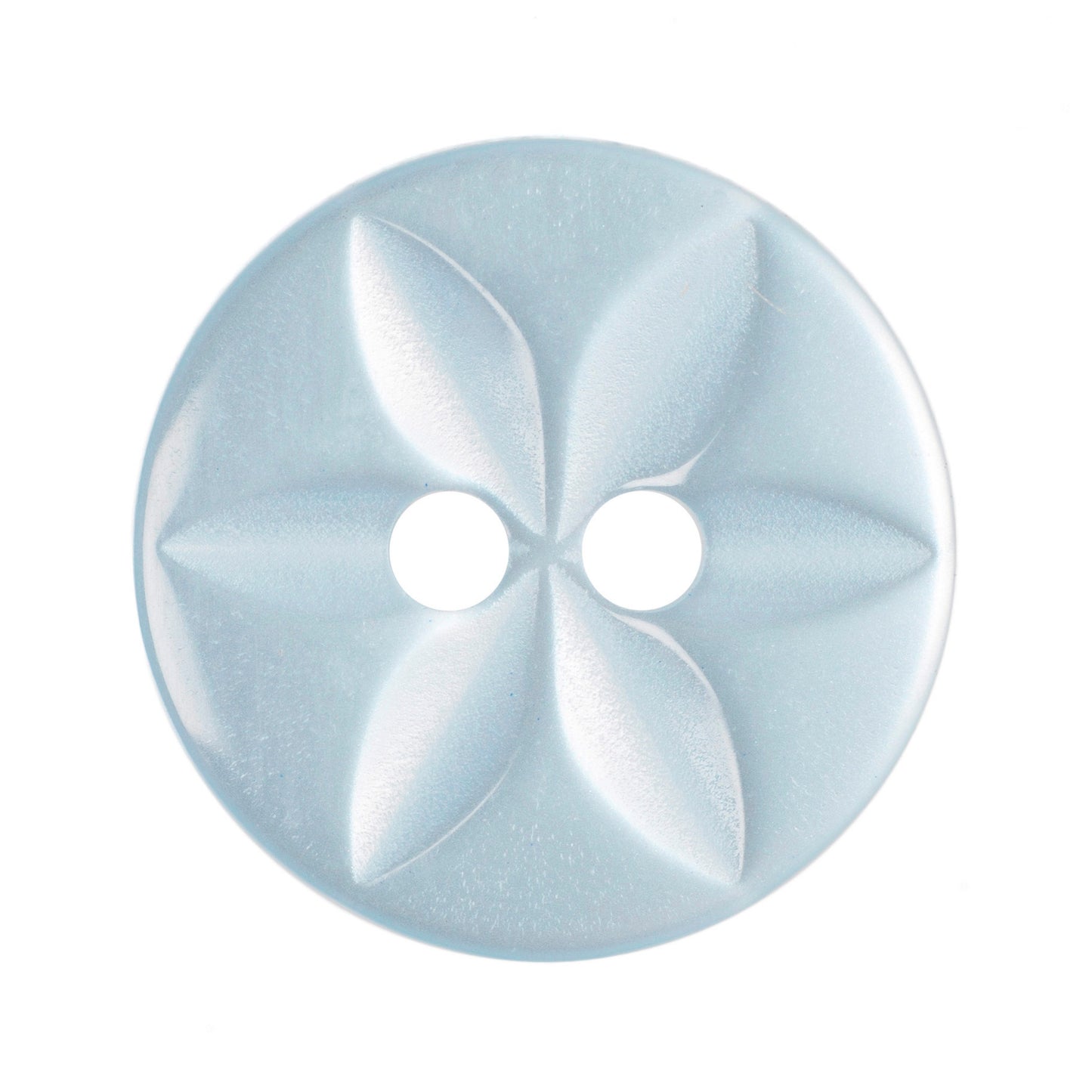 Star Poly Buttons - Pale Blue 14mm